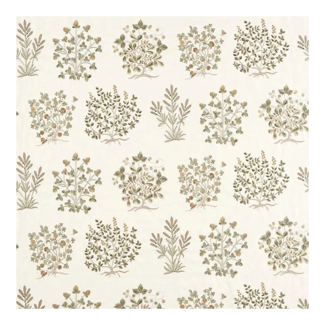 Sanderson Thyme Walk Fabric in Lichen/Gooseberry - a sample For Sale