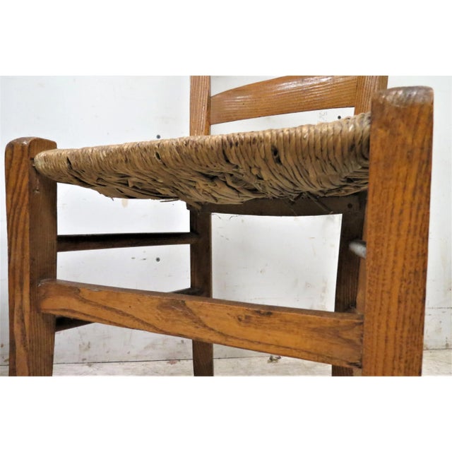 2 Antique French Prayer Chairs With Woven Rush Seats Chairish