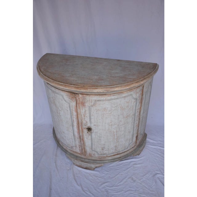 Italian Italian Painted Demi Lune Cabinet For Sale - Image 3 of 13