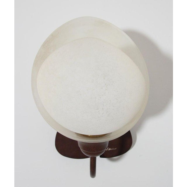 Italian Murano Frosted Glass and Bronze Finish Wall Sconce Clover Base For Sale - Image 9 of 18