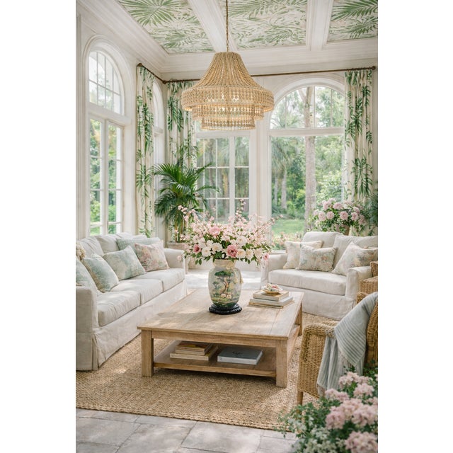 This exquisite hand-painted porcelain vase, in the style of Nippon Morimura showcases a vibrant sunset landscape with...