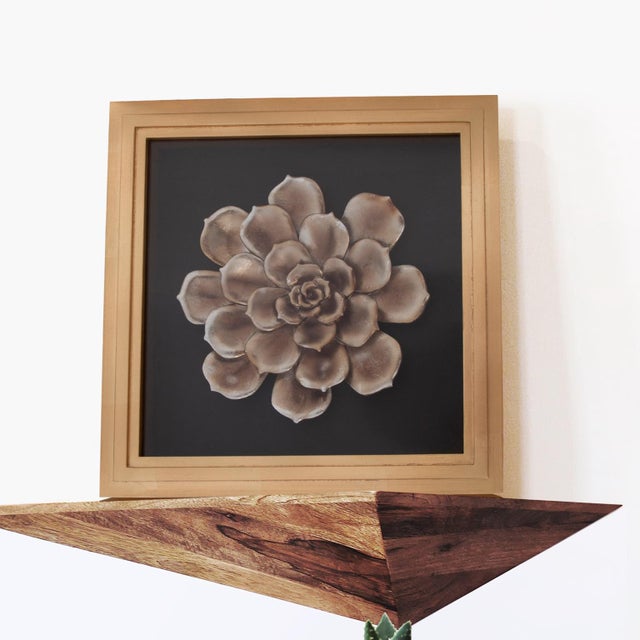 Kenneth Ludwig Chicago Camellia Flower Wood Wall Art For Sale - Image 4 of 8
