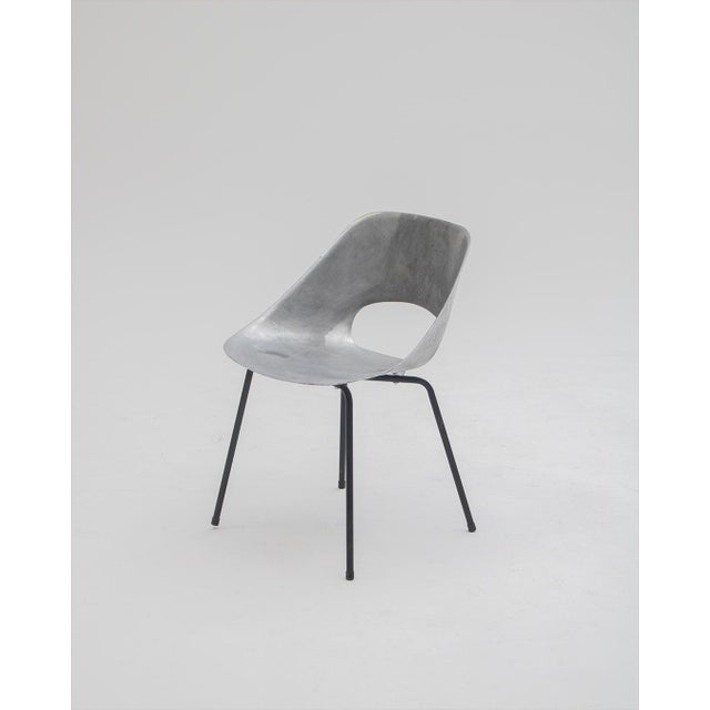 Contemporary Tonneau Chairs in Cast Aluminum by Pierre Guariche, 1950s, Set of 6 For Sale - Image 3 of 10