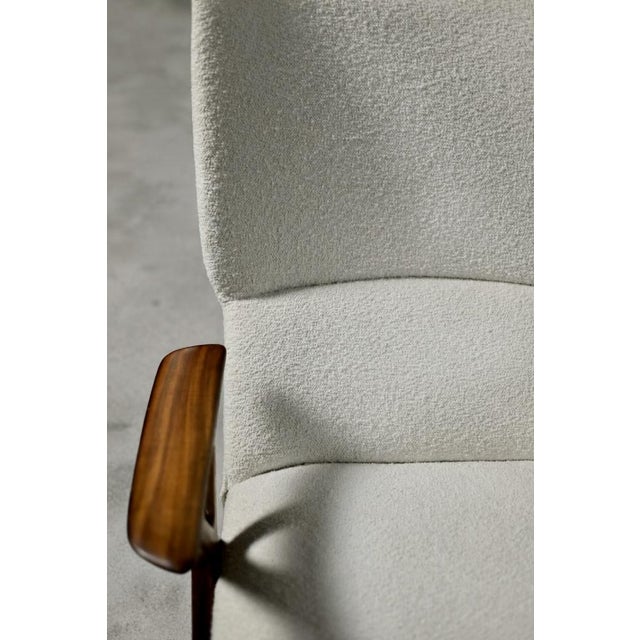 Mid-Century Norwegian Modern Teak and White Bouclé Lounge Chair, 1960s For Sale - Image 14 of 18