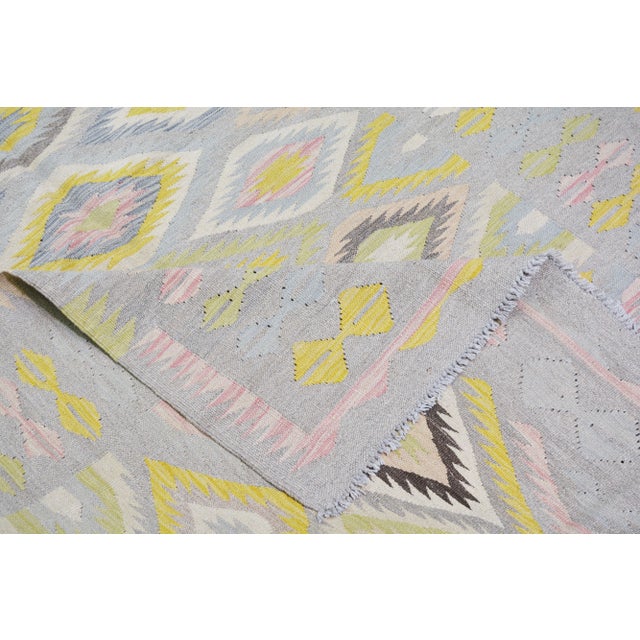 Vintage Afghan Hand Made Organic Wool Maimana Kilim,5'6"x8' For Sale In New York - Image 6 of 7