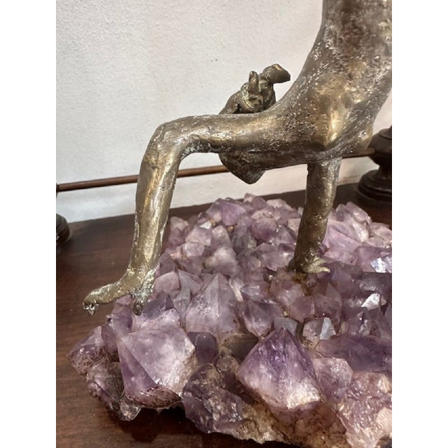Simone Di Gesaro, Acrobatic Jump, Bronze on Amethyst Base, 1970s For Sale - Image 4 of 17