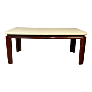 Paul Frankl Mid-Century Modern Cork Top Mahogany Dining Table, Johnson Furniture