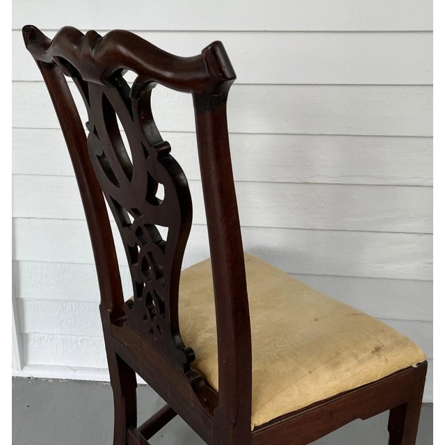 Antique 18th Century American Chippendale Carved Ribbon Back Mahogany Side Chair For Sale - Image 12 of 13