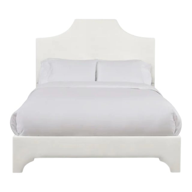 Kit King Bedframe, Ivory Velvet For Sale