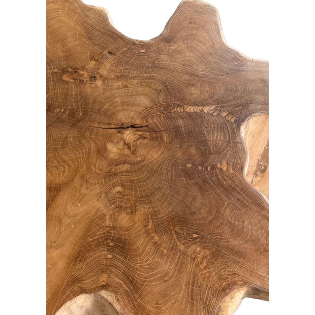 2020s Sculptural Solid Teak Wood Sofa Table With Natural Grain & Bleached Finish For Sale - Image 5 of 11