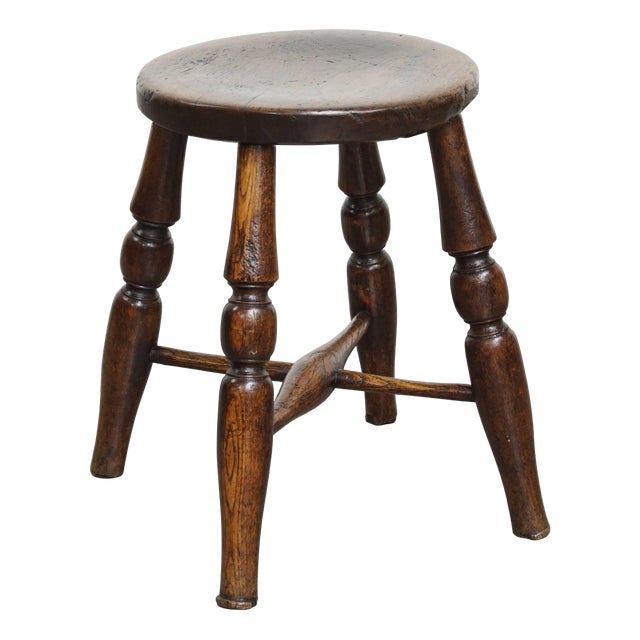 Antique English Stool, 1800s For Sale