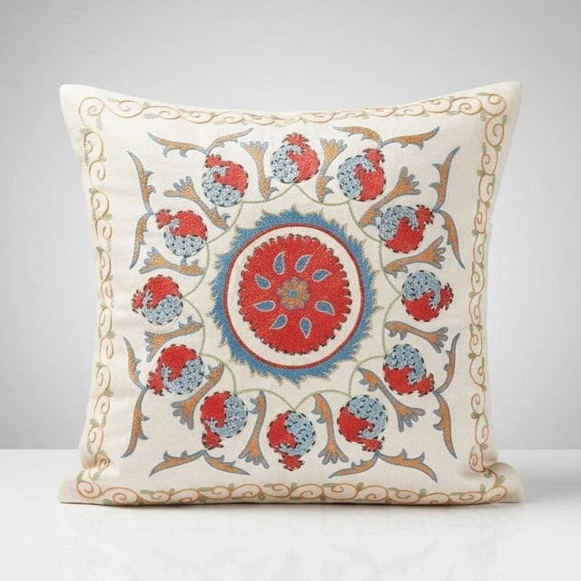 New Hand-Embroidered 100% Silk Cushion Cover – Authentic Uzbek Textile Art Elevate your home décor with this exquisite...