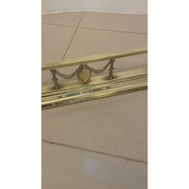 Metal Antique Victorian Ornate Brass Fender, 1860s For Sale - Image 7 of 8