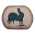 Vintage American Hand Hooked Rug, Wool & Cotton, Standing Rooster Design, 2x3 For Sale