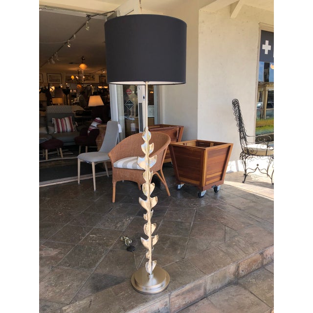 Usona No. 03296 Satin Nickel Floor Lamp with Shade Chairish