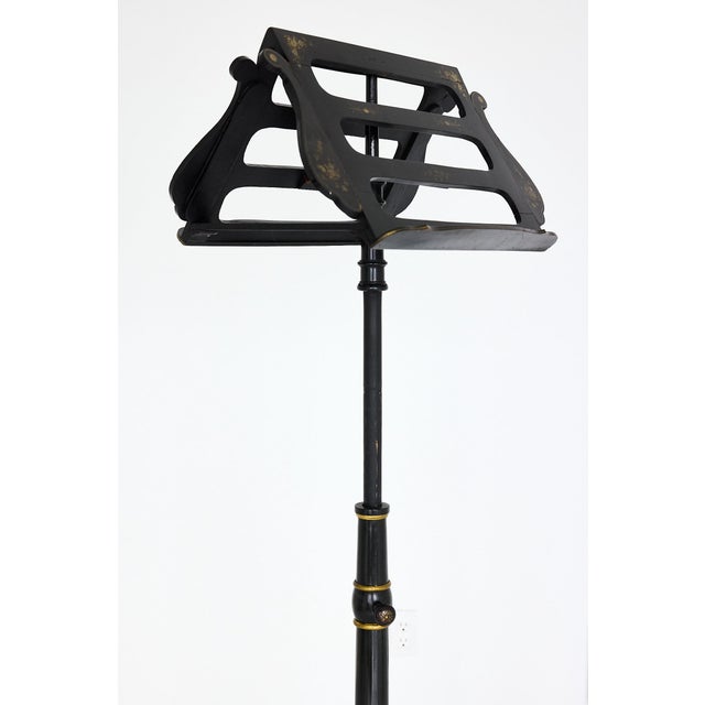 Wood Adjustable Music Stand, Ebonized W Mother of Pearl Inlay, 19th Century Victorian For Sale - Image 7 of 18