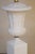 White Xlarge Paul Hanson Neoclassical Modern Hollywood Regency Bisque Ceramic Marble Brass Table Lamp 1960's Italy For Sale - Image 8 of 13