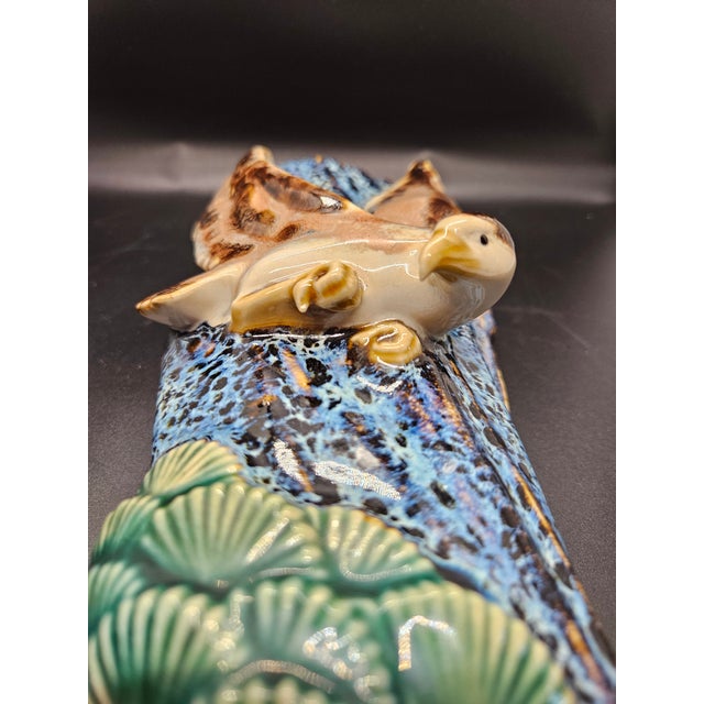 1980s Vintage Bird Pocket Wall Vase Handmade Handpainted Majolica Ceramic For Sale - Image 5 of 5