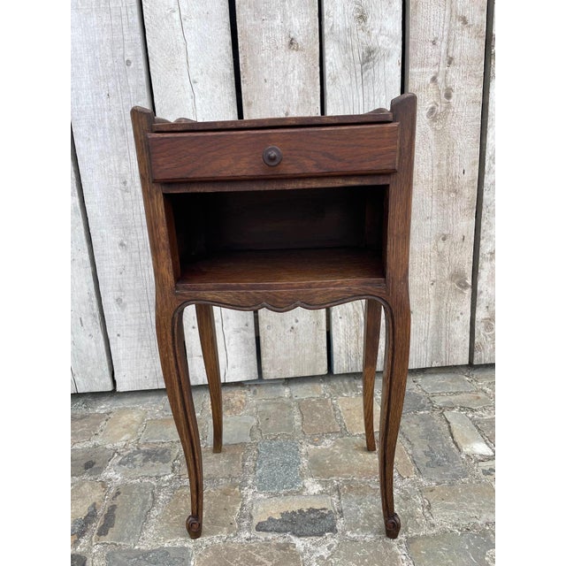 Wood Oak Bedside Table, 1930s For Sale - Image 7 of 7