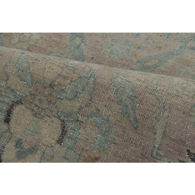 Oversized Antique Persian Mashad Rug With Floral Design in Blue - Rug & Kilim For Sale In New York - Image 6 of 7