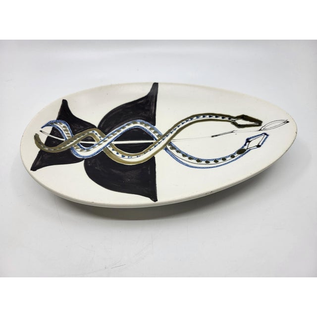 Mid-Century Modern Vintage French Ceramic Trinket Tray by Roger Capron, 1950 For Sale - Image 3 of 14