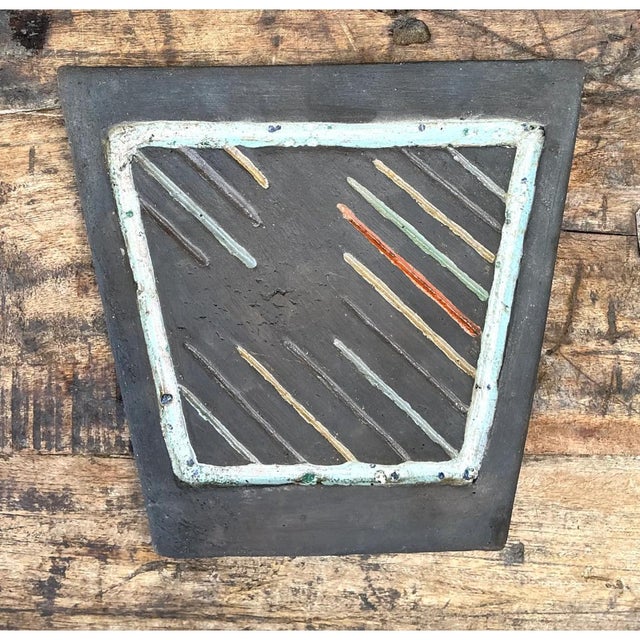 Vintage Geometric Patterned Ceramic Tile For Sale - Image 12 of 12
