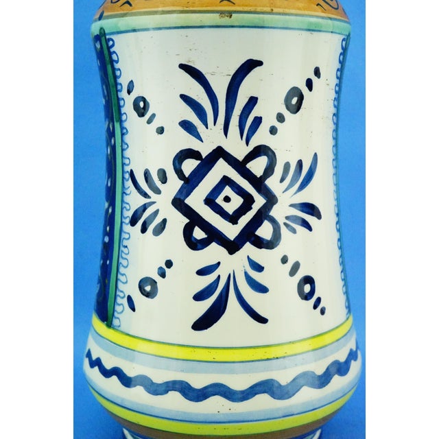 20th Century Renaissance Albarello Pharmacy Vase in Majolica Ceramic from Deruta, Italy, 1950s For Sale - Image 17 of 18