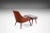 This exceptional chair and ottoman set is a superb example of early mid-century modern design and craftsmanship. The...