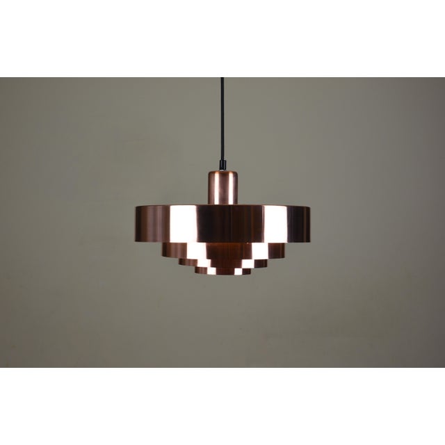 1960s Roulet Pendant Lamp in Copper by Jo Hammerborg for Fog & Mørup, Denmark, 1963 For Sale - Image 5 of 10