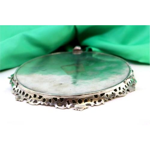 Silver Ticket Stand with Grid and Center with Engraved Floral Motifs, in Very Good conditions. Designed 1890 to 1919 This...