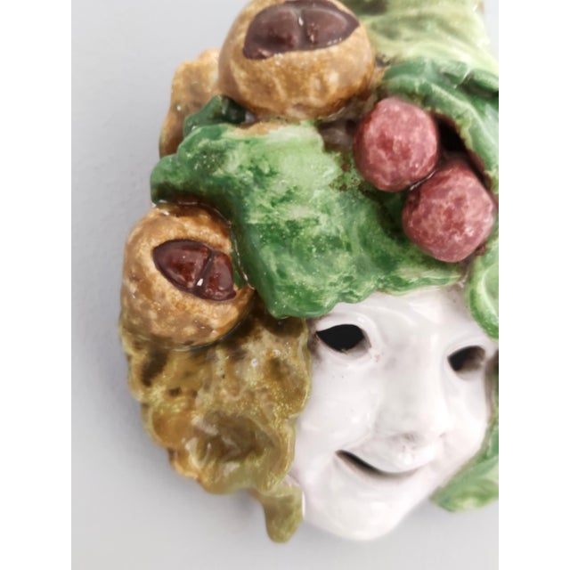 Vintage Earthware Commedia Mask attributed to Eugenio Pattarino, Florence, 1960s For Sale - Image 6 of 9