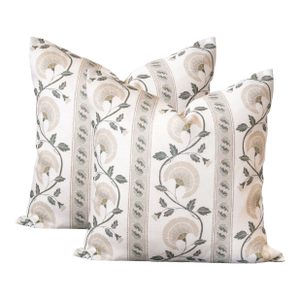 A Pair of Lauren Servati Textiles, Mirabelle // Flax Pillows, 20"x20"