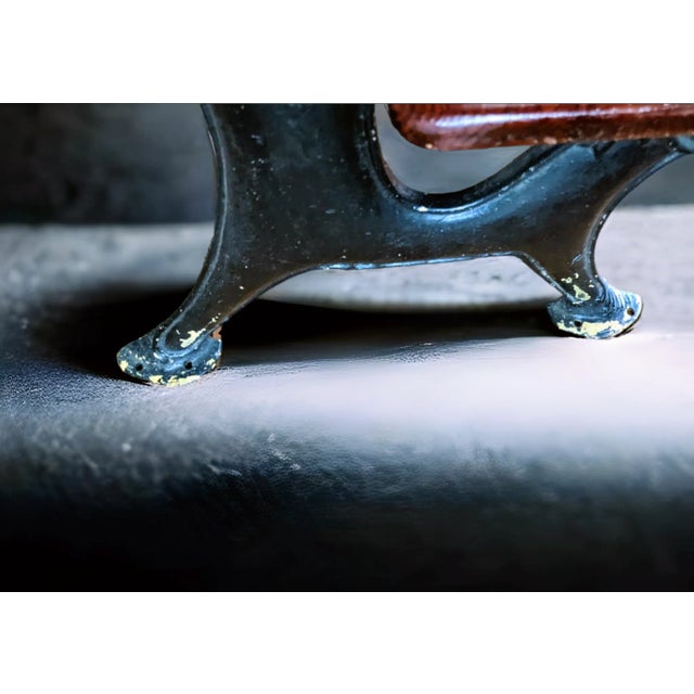 Antique Wood and Cast Iron School Desk For Sale - Image 10 of 12