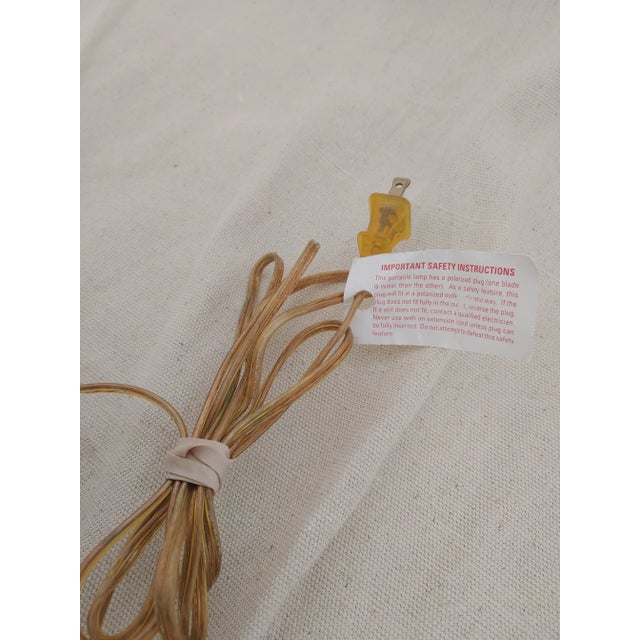 Vintage 1970s Nautical Faux Rope Ceramic Table Lamp For Sale - Image 9 of 10