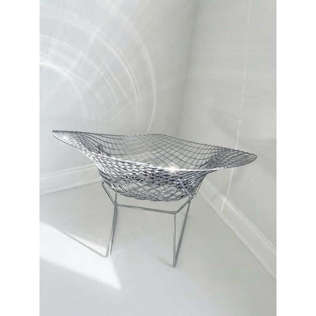 Metal Vintage Knoll Harry Bertoia Diamond Lounge Chair - Polished Chrome Mid-Century Modern Icon For Sale - Image 7 of 8