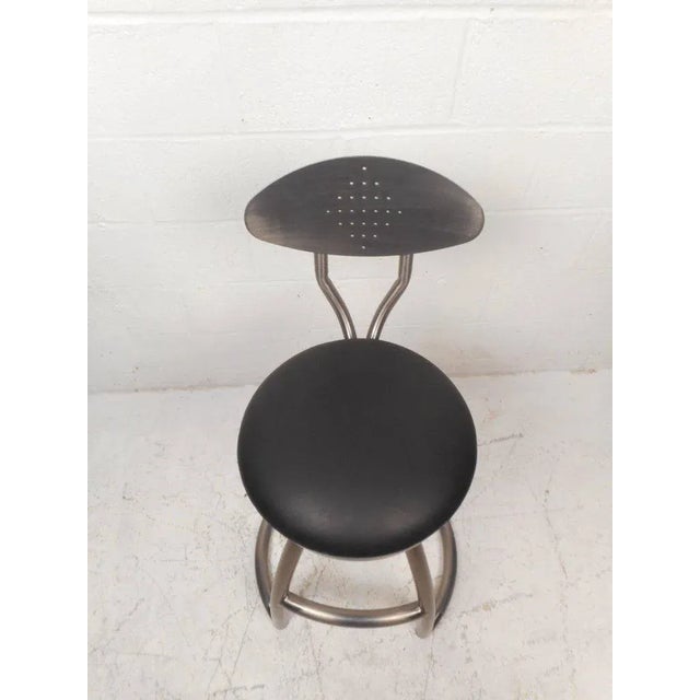 Contemporary Modern Industrial Style Bar Stools - Set of 5 For Sale - Image 4 of 11