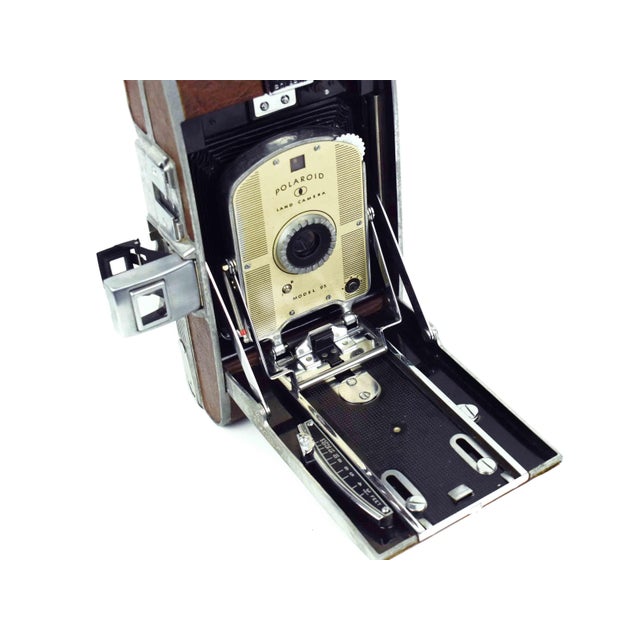 Metal 1948 Original Polaroid Land Camera Model 95 - First Edition Instant Folding Camera With Leatherette Finish For Sale - Image 7 of 14