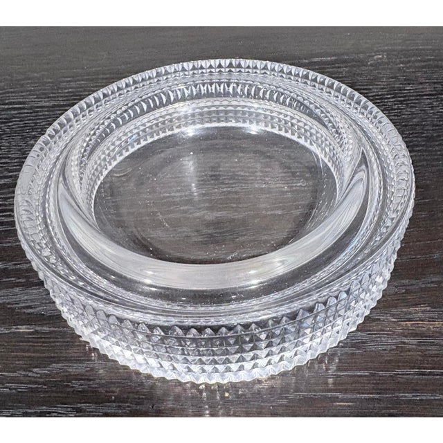 Big Sale- Extremely Elegant Pair of Etched Glass Bowls or Ashtrays, 6.5” Dia. For Sale - Image 6 of 7