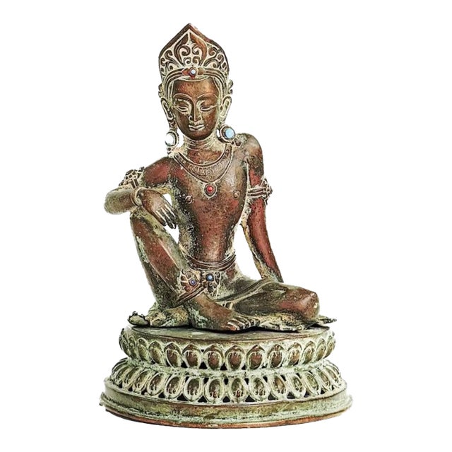 Late 19th Century Nepalese Copper Alloy Bodhisattva For Sale