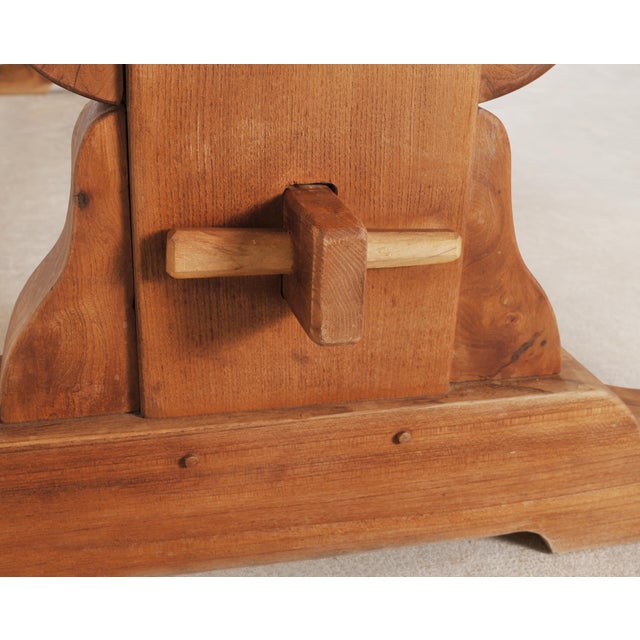 Country French Provincial Oak Farmhouse Dining Table 7Ft For Sale - Image 14 of 18