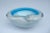 Glass C.1960's Italian Hand-Blown Alfredo Barbini Cerulean Blue, White and Clear Decorative Bowl With Silver Leaf Inclusions For Sale - Image 7 of 13