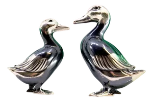 Geese in Nickel Silver, Set of 2