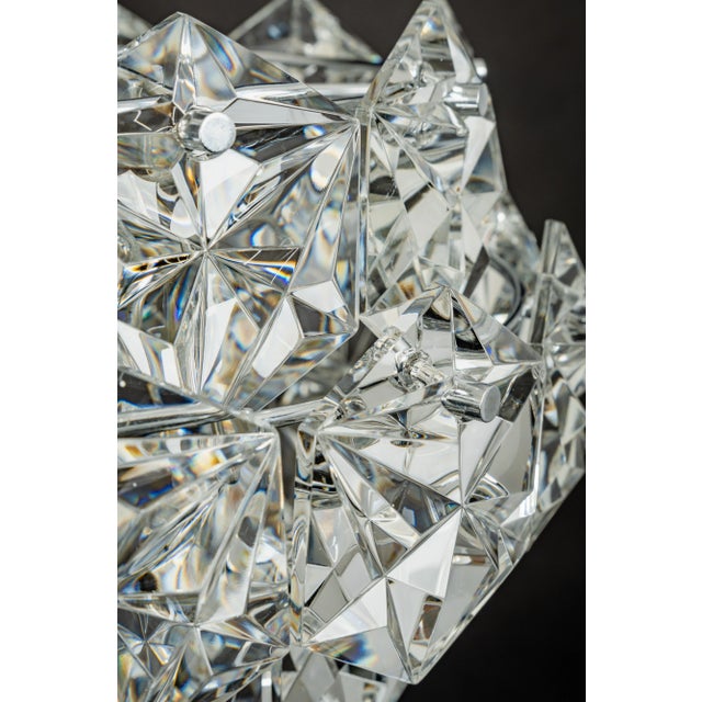 Petite Chrome & Crystal Glass Pendant from Kinkeldey, Germany, 1970 For Sale - Image 11 of 13