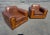 Brown Pair of Fully Restored French Art Deco Two-Tone Leather Club Chairs For Sale - Image 8 of 15