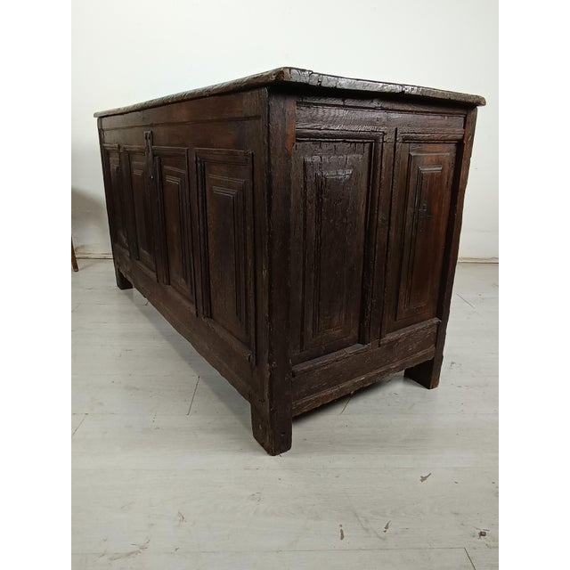 Wood Antique Oak Counter Desk For Sale - Image 7 of 18