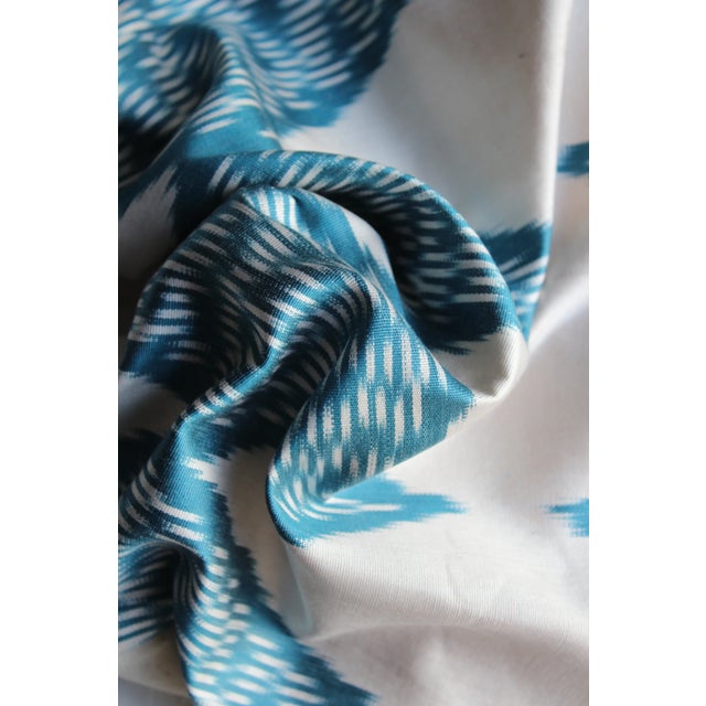 Contemporary Blue Ikat Decorative Pillow For Sale - Image 4 of 6