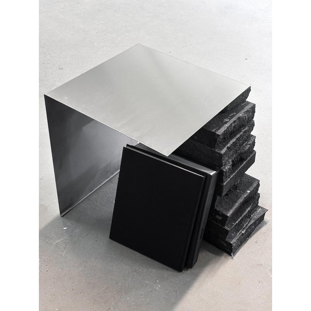 Early 21st Century Black Basalt and Stainless Steel Coffee Table by Case Studios For Sale - Image 5 of 7
