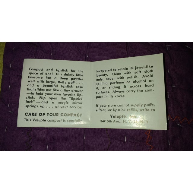 Vintage Volupte Brass Powder Compact and Lipstick Holder For Sale - Image 11 of 11