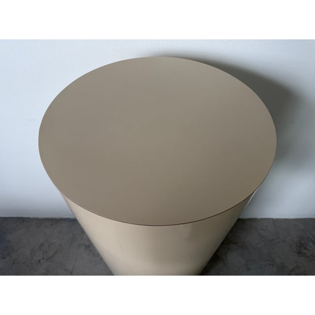 Contemporary Vintage Postmodern Cream Formica Cylinder Pedestal For Sale - Image 3 of 8