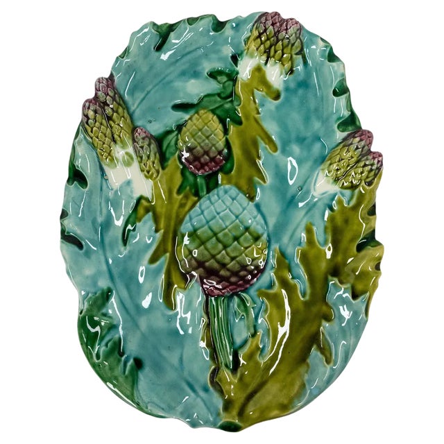 Art Nouveau Barbotine Centerpiece, France, 1900s For Sale